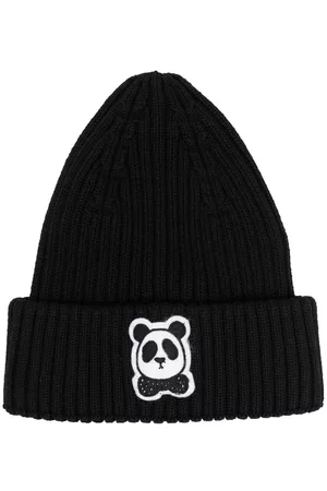 Mini Rodini Boys Beanies - Patch-detail cotton beanie