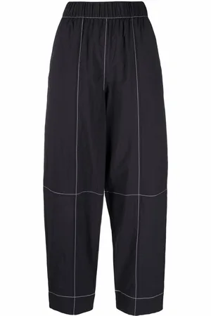 Ganni Contrast-stitching straight trousers