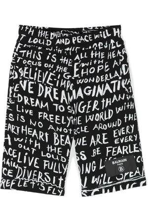 Balmain Cotton graphic-print shorts