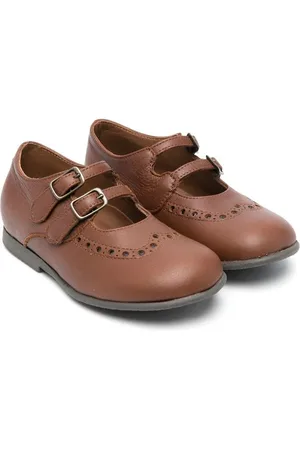 PèPè Buckle-fastening leather ballerinas