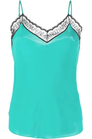 Patrizia Pepe Tie-detail lace-trim tank top
