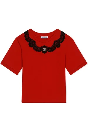 Dolce & Gabbana Lace-insert cotton T-shirt