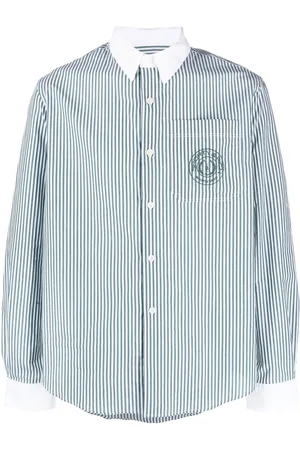 Sporty & Rich Embroidered-logo striped shirt
