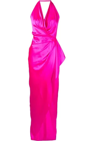 Michelle Mason Gathered-detail backless gown