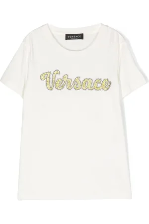 VERSACE Crystal-embellished logo T-shirt