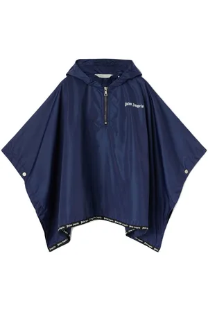 Palm Angels Smiley motif hooded poncho jacket