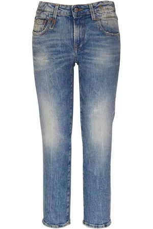 R13 Faded cropped jeans