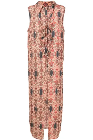 AMIR SLAMA Floral-print sleeveless shirt dress