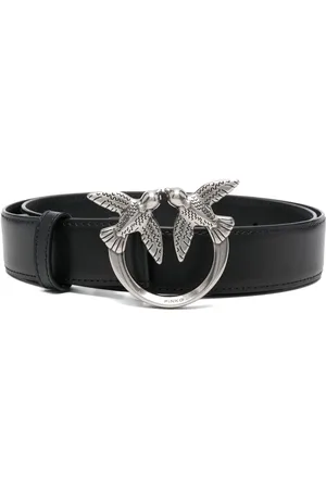 Pinko Love Berry logo-plaque leather belt