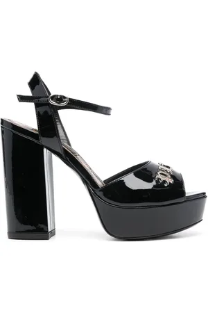 Philipp Plein 100mm logo-plaque platform sandals