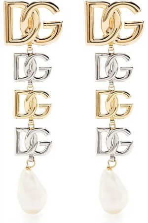 Dolce & Gabbana DG-logo clip-on drop earrings