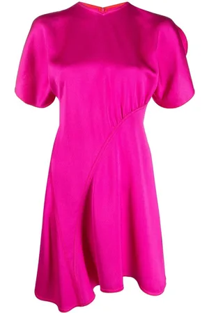 Victoria Beckham Round-neck satin minidress