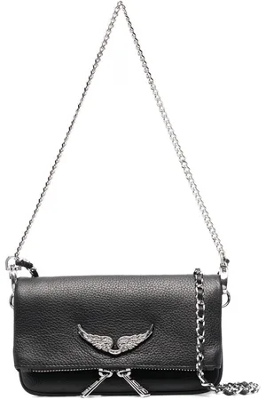 Zadig & Voltaire Sunny Nano Star-embroidered Suede Bowling Bag in Black