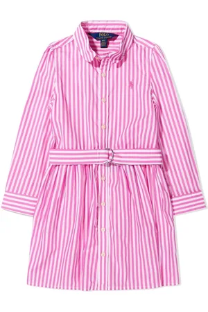 Ralph Lauren Print Belted Silk Shirtdress in Pink