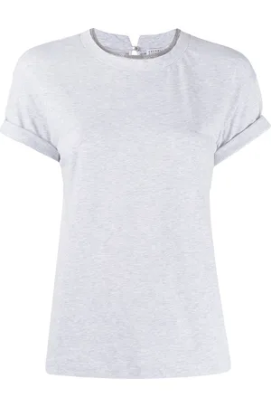 Brunello Cucinelli Round-neck beaded T-shirt