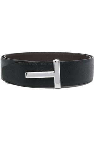 Tom Ford T logo-buckle leather belt