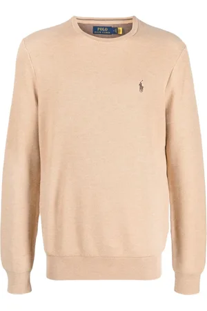 Polo Ralph Lauren suede-patch Wool Crewneck Sweater - Farfetch