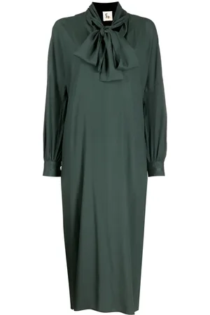 Paula Scarf-detail scoop neck dress