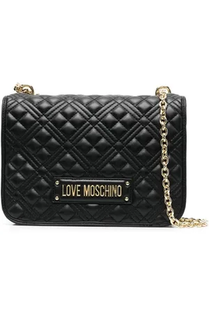 Moschino Logo-plaque quilted shoulder bag