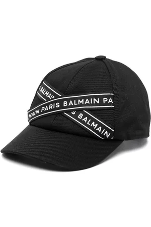 Balmain Boys Varsity Caps - Logo-tape detail baseball cap