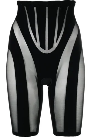 MUGLER Semi-sheer panelled shorts
