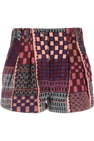 ULLA JOHNSON Patchwork-print cotton shorts
