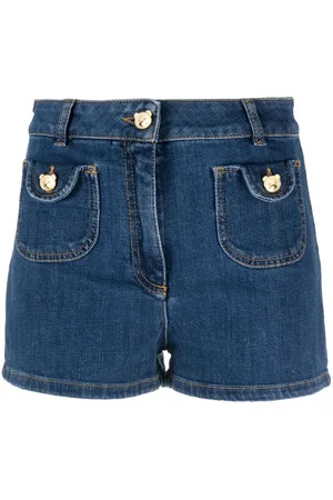 Moschino Bear button denim shorts