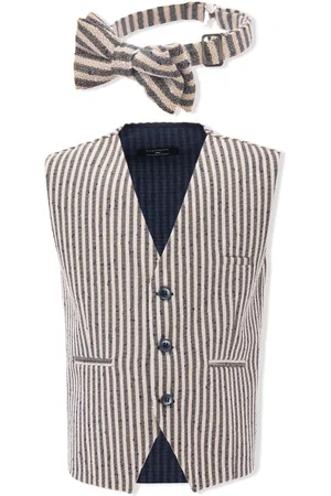 M. Moustache Stripe-print waistcoat set