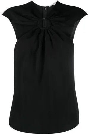 Stella McCartney Ring-hardware cold-shoulder T-shirt