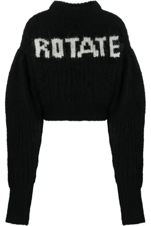 ROTATE Logo-print puff-sleeve jumper