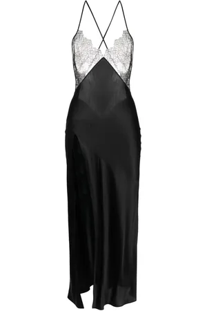 MAISON CLOSE Rendez-Vous lace-detail silk dress