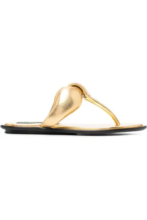 Puccini Metallic-effect thong sandals