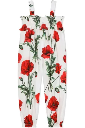 Dolce & Gabbana Girls Jumpsuits - Floral-print jumpsuit