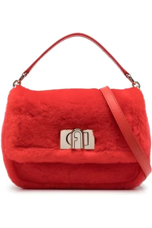 Furla Logo-plaque sheepskin tote bag