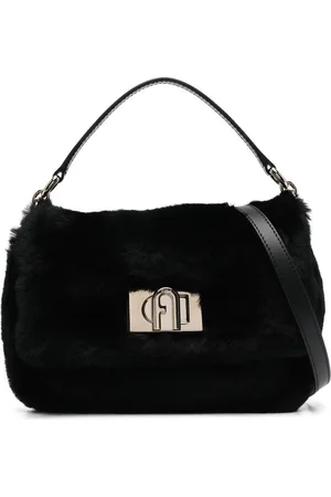 Furla Logo-plaque sheepskin tote bag