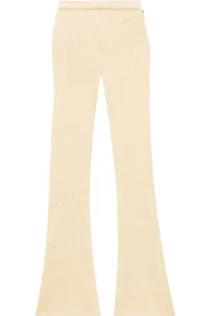 Courrèges Reedition rib-knit flared trousers