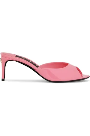 Dolce & Gabbana 70mm DG logo leather mules