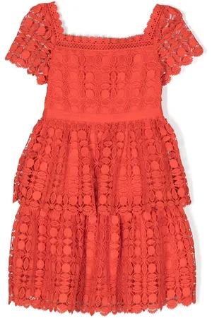 Self-Portrait Short-sleeve tiered dress