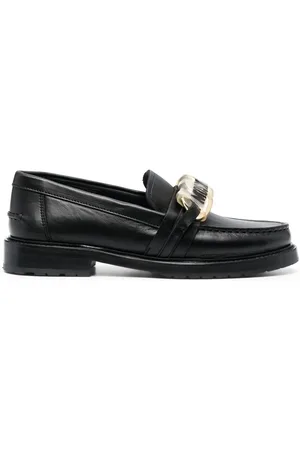 Moschino Logo-plaque leather loafers