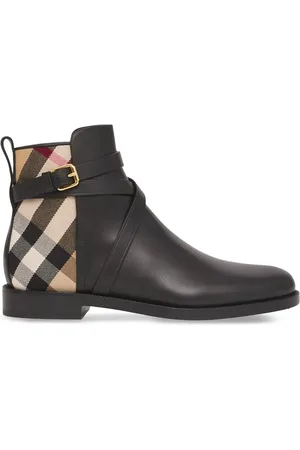 Burberry House Check leather ankle boots