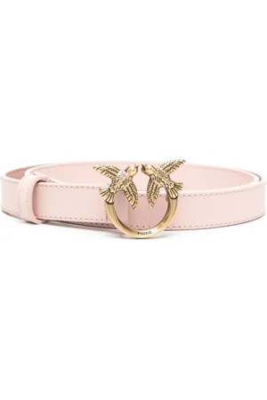 Pinko Love Berry logo-plaque leather belt