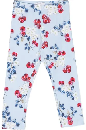MONNALISA Floral cherry-print leggings
