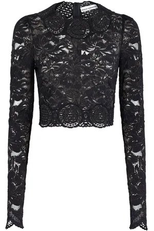 Paco rabanne Long sleeve lace crop top