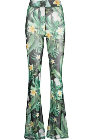 Philipp Plein Hawaii-print flared trousers