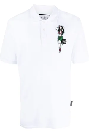 Philipp Plein Hawaii embroidered cotton polo shirt