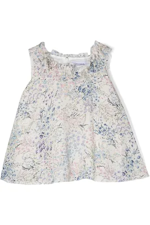 Simonetta Floral-print sleeveless blouse