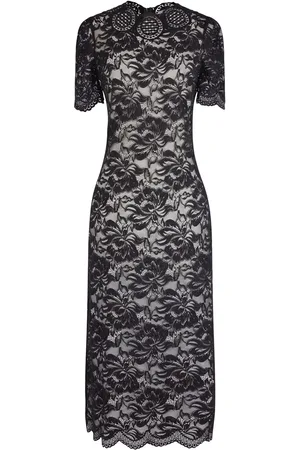 Paco rabanne Short-sleeve lace-overlay dress