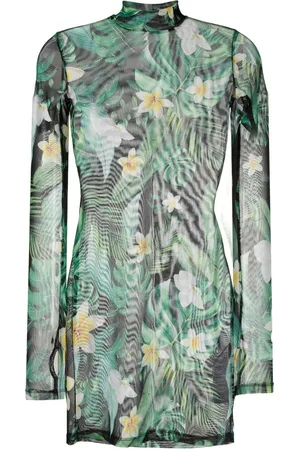 Philipp Plein Graphic-print long-sleeve mini dress