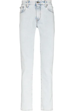 OFF-WHITE Diagonal striped pocket skinny jeans