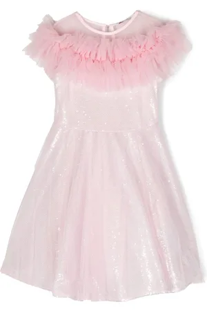 MONNALISA Ruffled tulle party dress